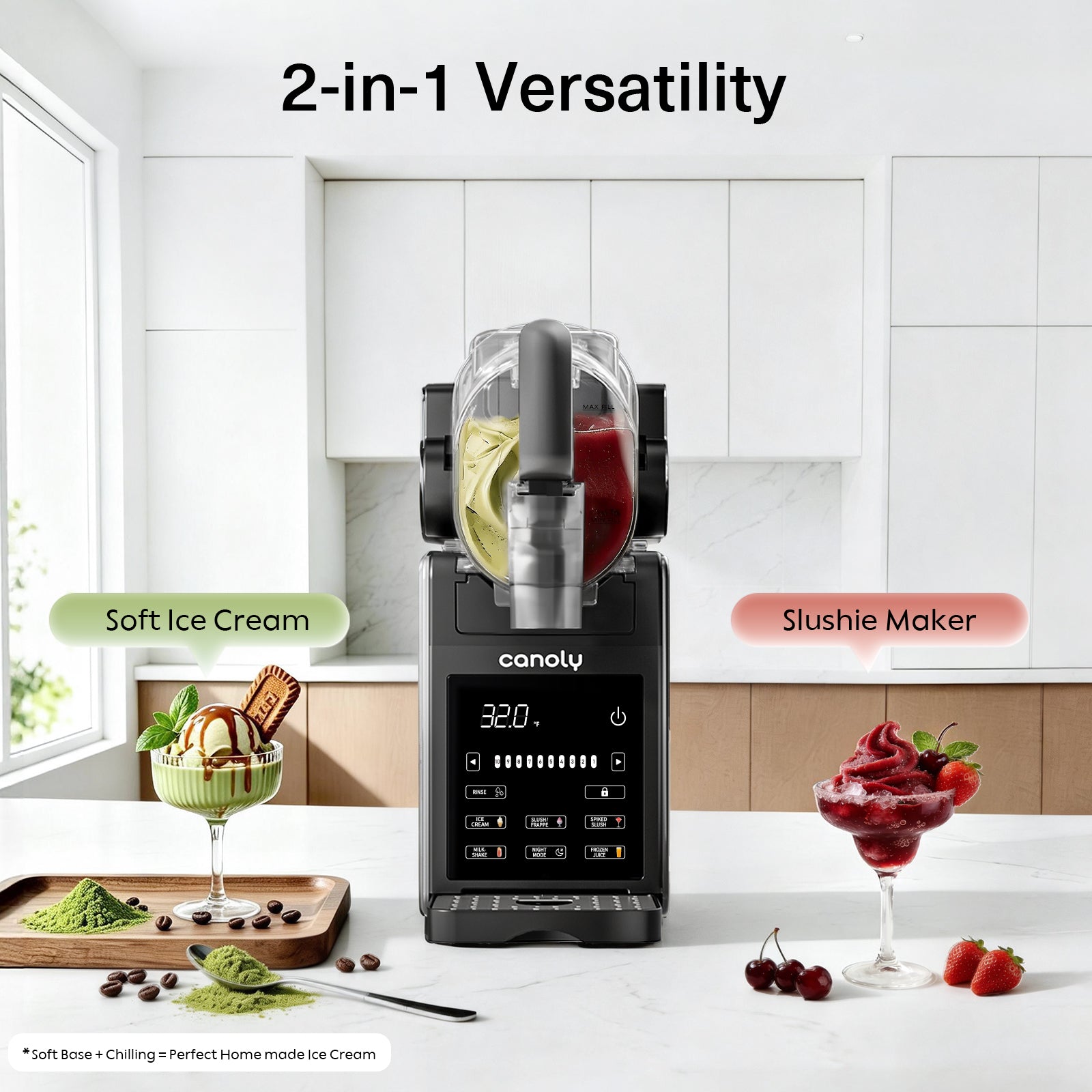 Canoly 2-in-1 Slushie & Soft Ice Cream Machine F01