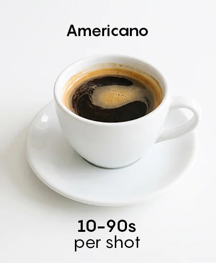 CM1623B Americano: adjustable brew time from 10 to 90 seconds per shot